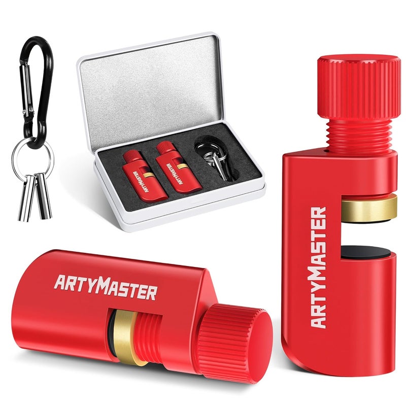 ARTYMASTER Stair Gauges Set with Rubber Pad, Stair Gauges for Framing Square and Speed Square, Framing Jig Circular Saw, Attachment Tool for Carpentry Squares Framing, Stair Gauges Knobs Tool（Red） - Image 1